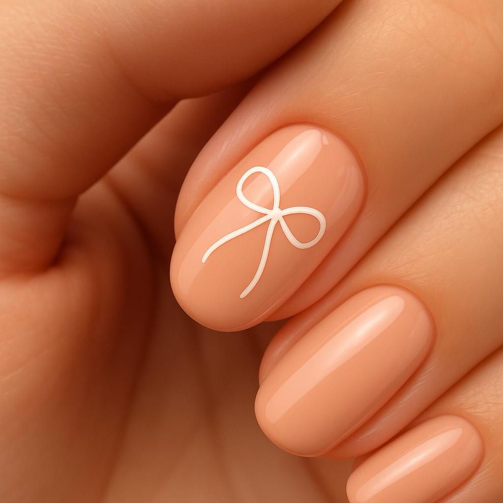 Nail-art sticker white bow