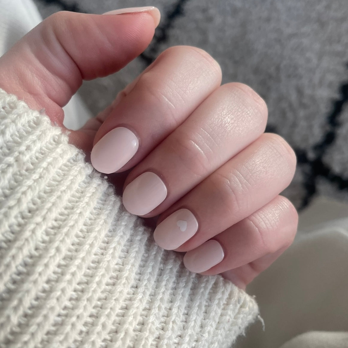 Nail-art sticker white heart